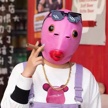 Cospaly Green Fish headed Monster Mask