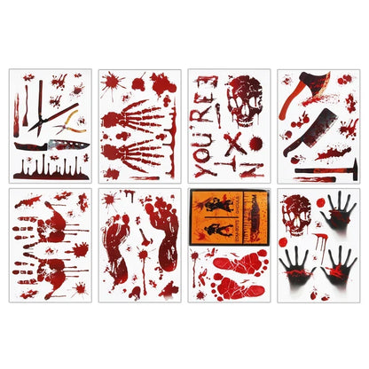 Scary bloody handprints and footprints window stickers 5PCS - Festivewarehouse™