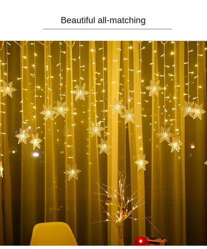 Led Snowflake Curtain Garland