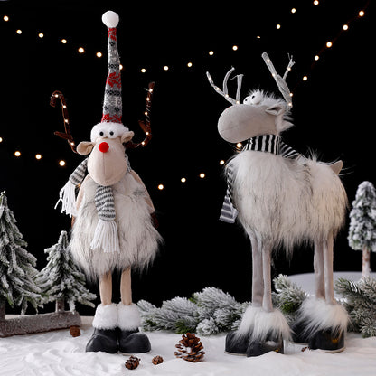 Large Santa Claus Elk Standing Doll with Lights