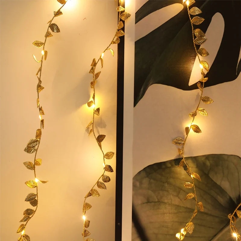 LED Battery Powerd Golden Tiny Leaves Fairy String Light