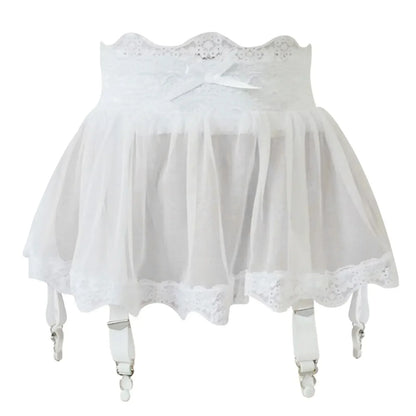 Women High Waist Lace Bandage Sexy Mini Skirt