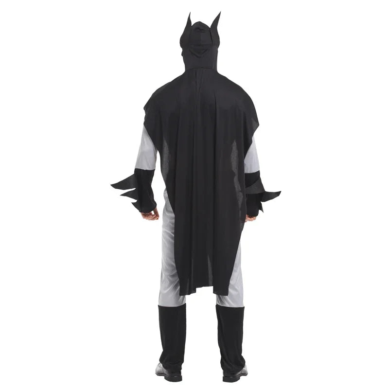 Bat Super Hero Cosplay Costume With Mask and Cloak for Adults