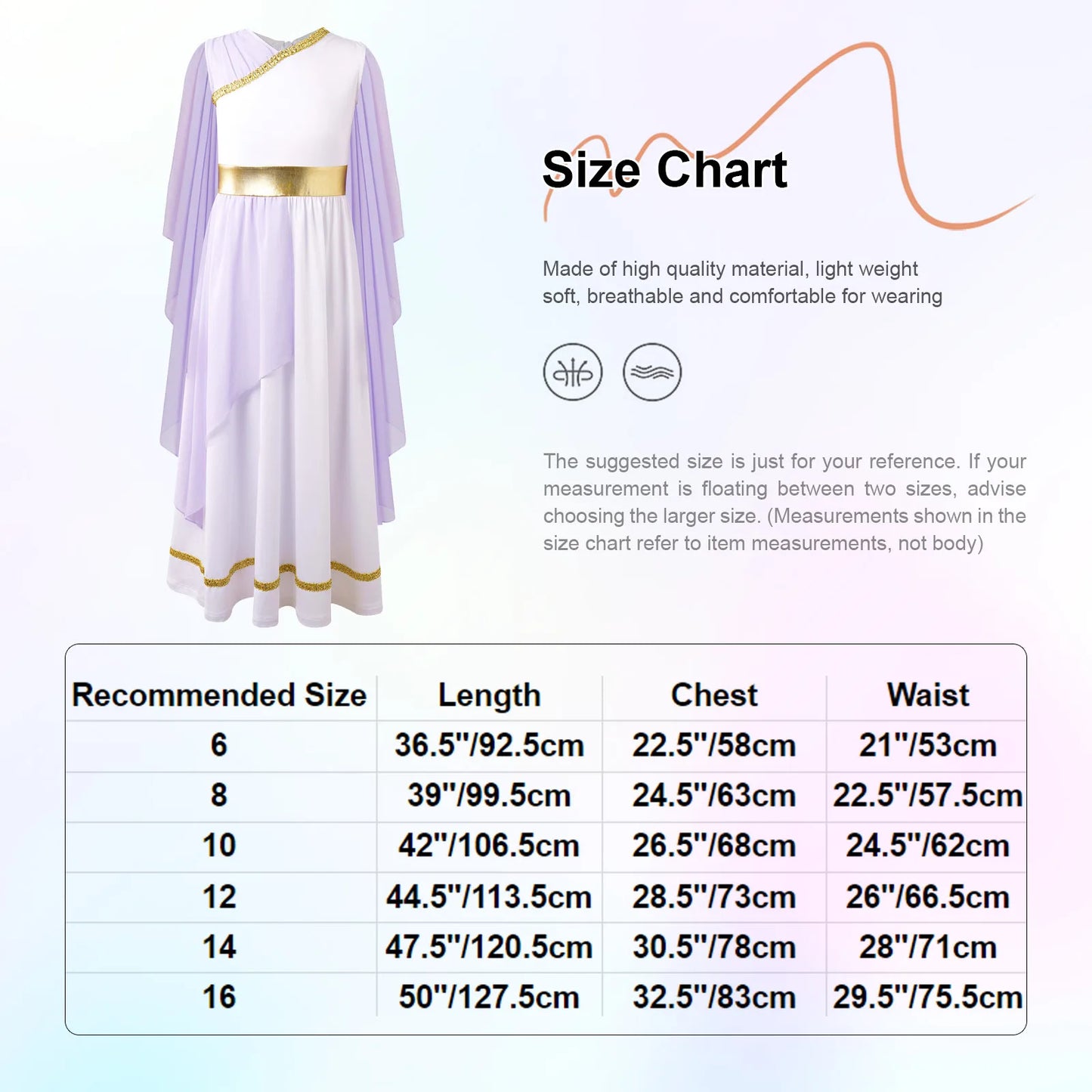 Girls Athena Costume Greek Princess Dress