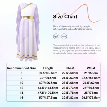 Girls Athena Costume Greek Princess Dress