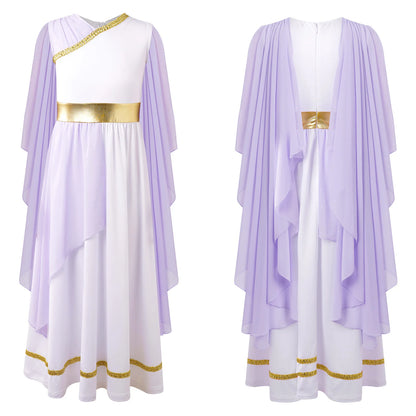 Girls Athena Costume Greek Princess Dress