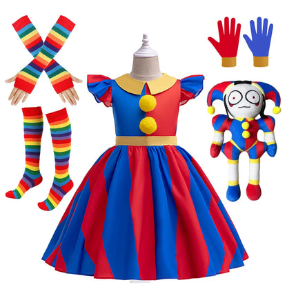Kids Pomni Cosplay Costume