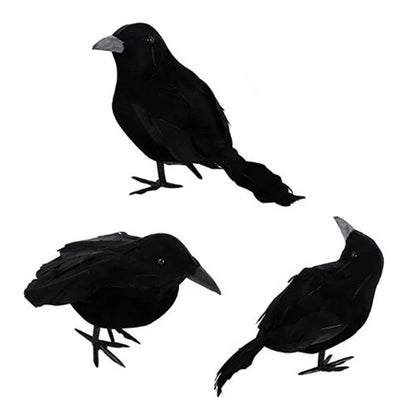 1-6PCS Scare Black Feather Crow