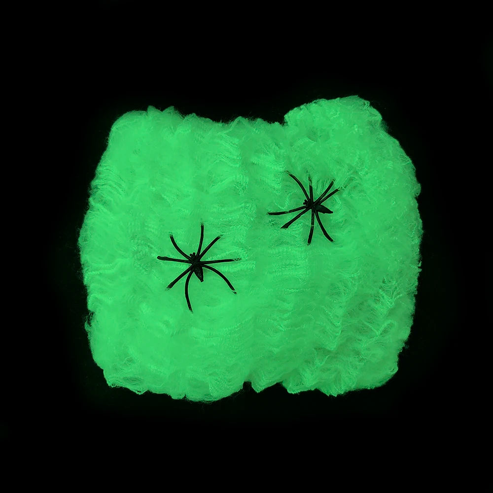 Artificial Spider Web White Stretchy Cobweb Glow
