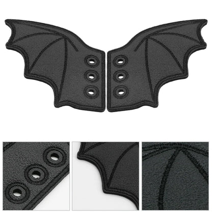 1 Pair Bling Bat Shoe Wings Embroidery DIY