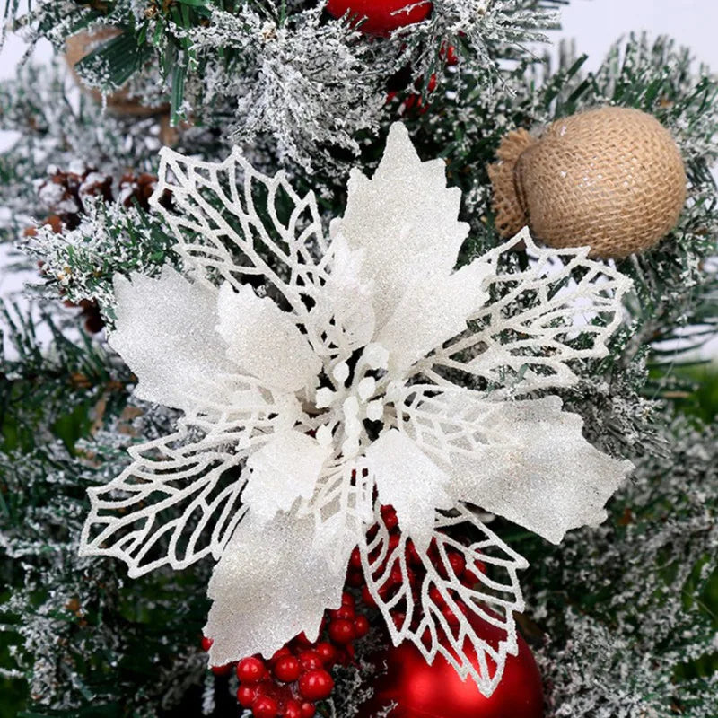 9cm Glitter Artifical Christmas Flowers Tree