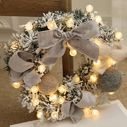 Hanging Wreath with String Light Wall Decor