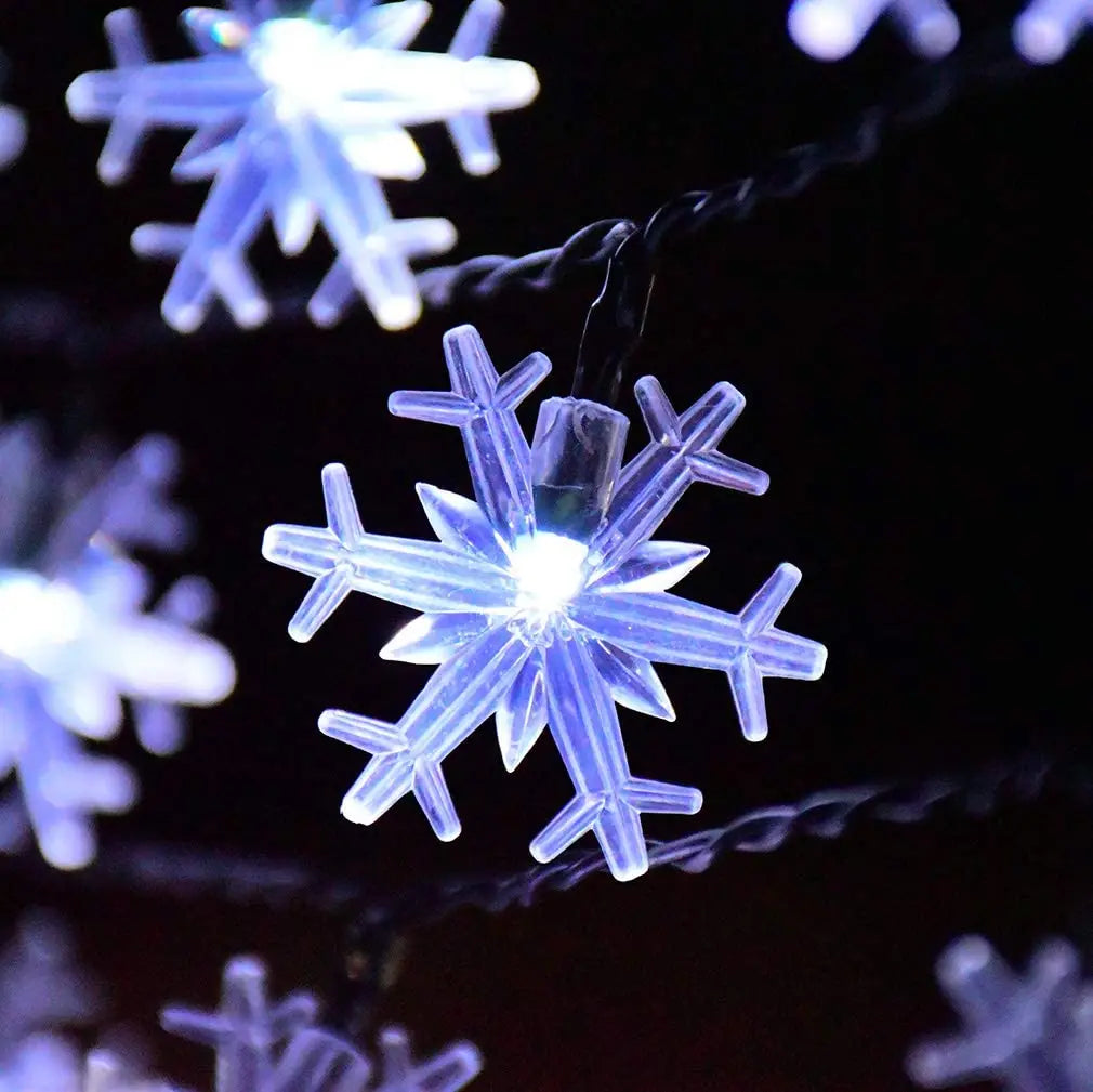 Snow Lamp Christmas Solar Snowflake String Lights