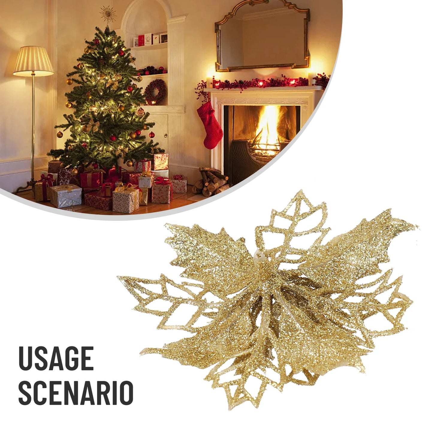 Artificial Flower Hollow Ornaments – Christmas Tree Decor