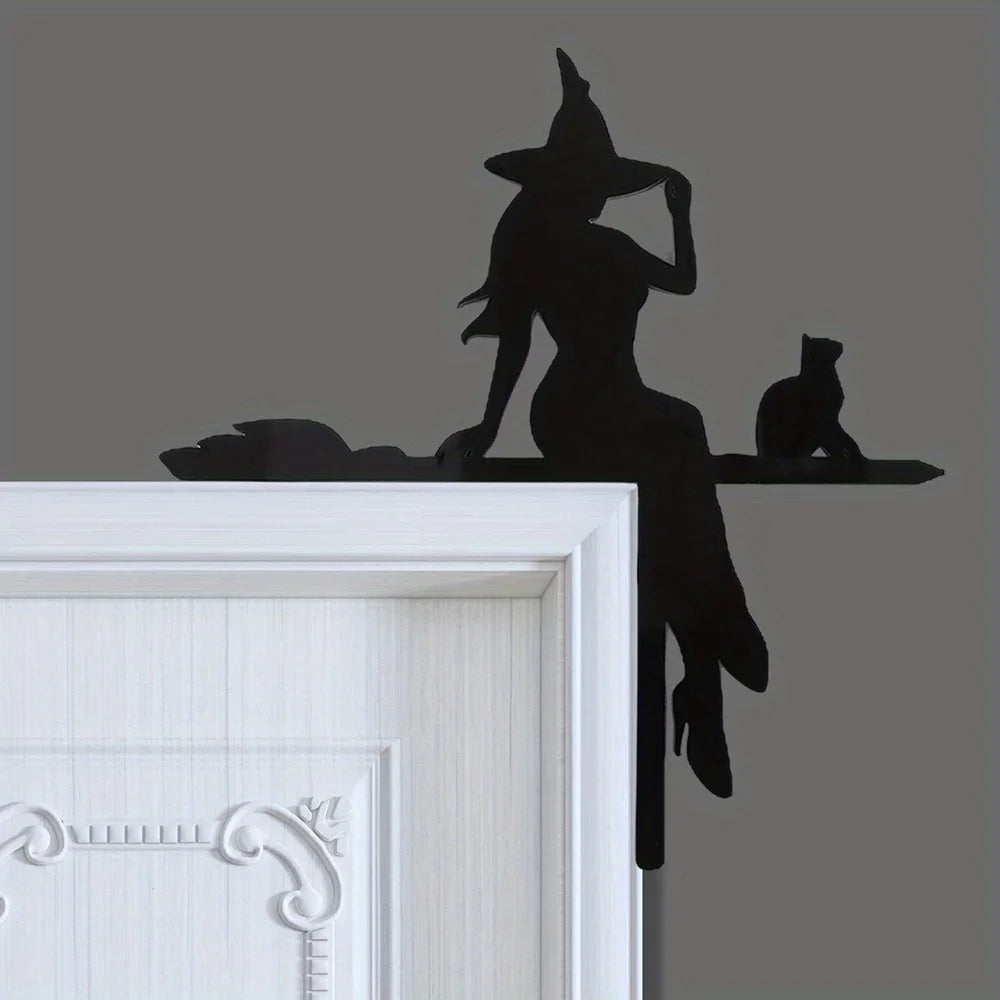 Black Cat Witch Acrylic Corner Sign