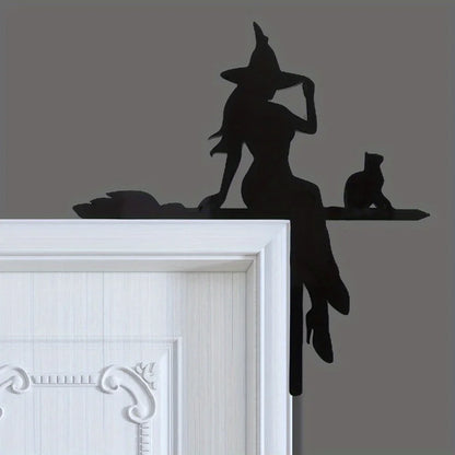 Black Cat Witch Acrylic Corner Sign