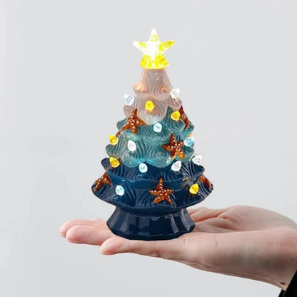 Relaxing Meditations Led Decor Ceramic Starfish Christmas Tree Night Light