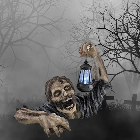 Zombie Spooky Lantern Scary Garden Statue Outdoor