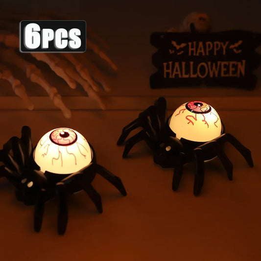 6PCS Halloween Eye Light Spider Back Explosion Eye