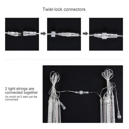 30cm /50cm Waterproof Meteor Shower Rain 8 Tube LED String Lights