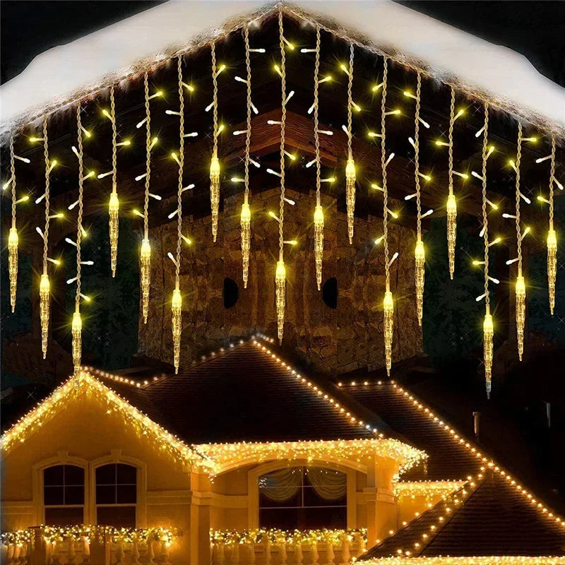 Led Icicle Curtain Lights Outdoor Street Garland