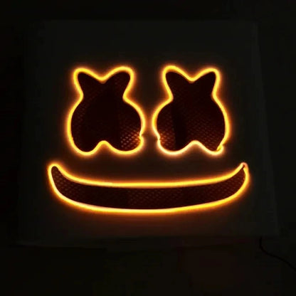 LED DJ Mask Lifelike Marshmello Mask