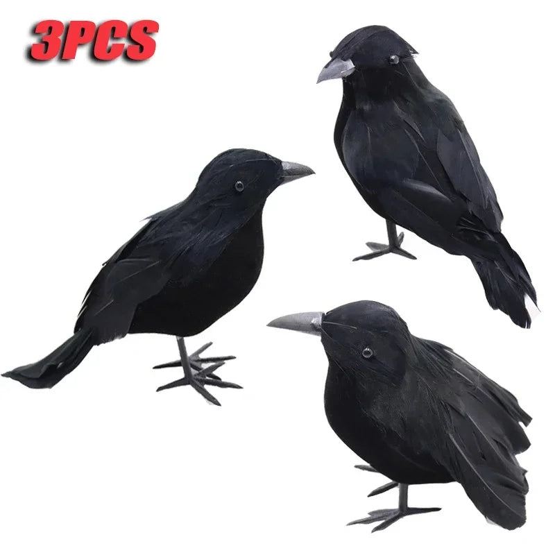1-6PCS Scare Black Feather Crow