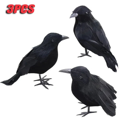 1-6PCS Scare Black Feather Crow