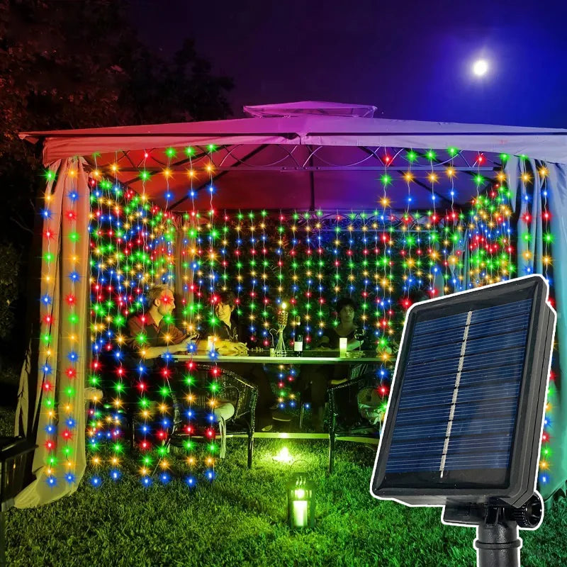 Solar Curtain Garland Led Lights