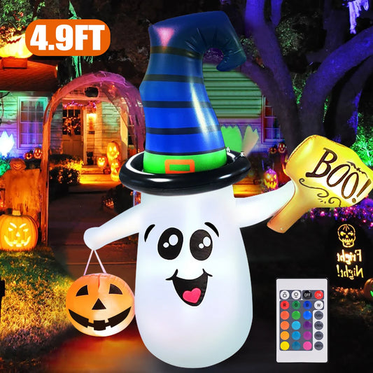 LED Blow Up Snowman with Pumpkin for Garden