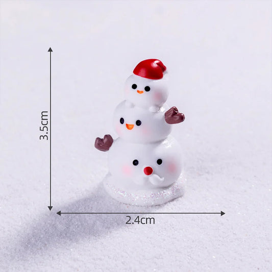 Miniature Christmas Ornaments – Santa, Elk, and Snowman Resin Figurines