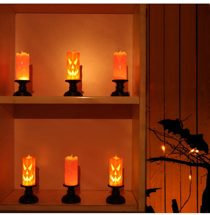 Pumpkin Skull Candle Desk Table