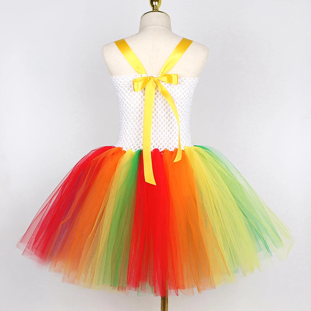 Rainbow Circus Clown Costume for Girls