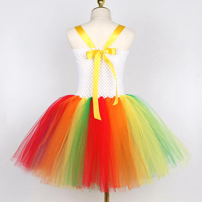 Rainbow Circus Clown Costume for Girls