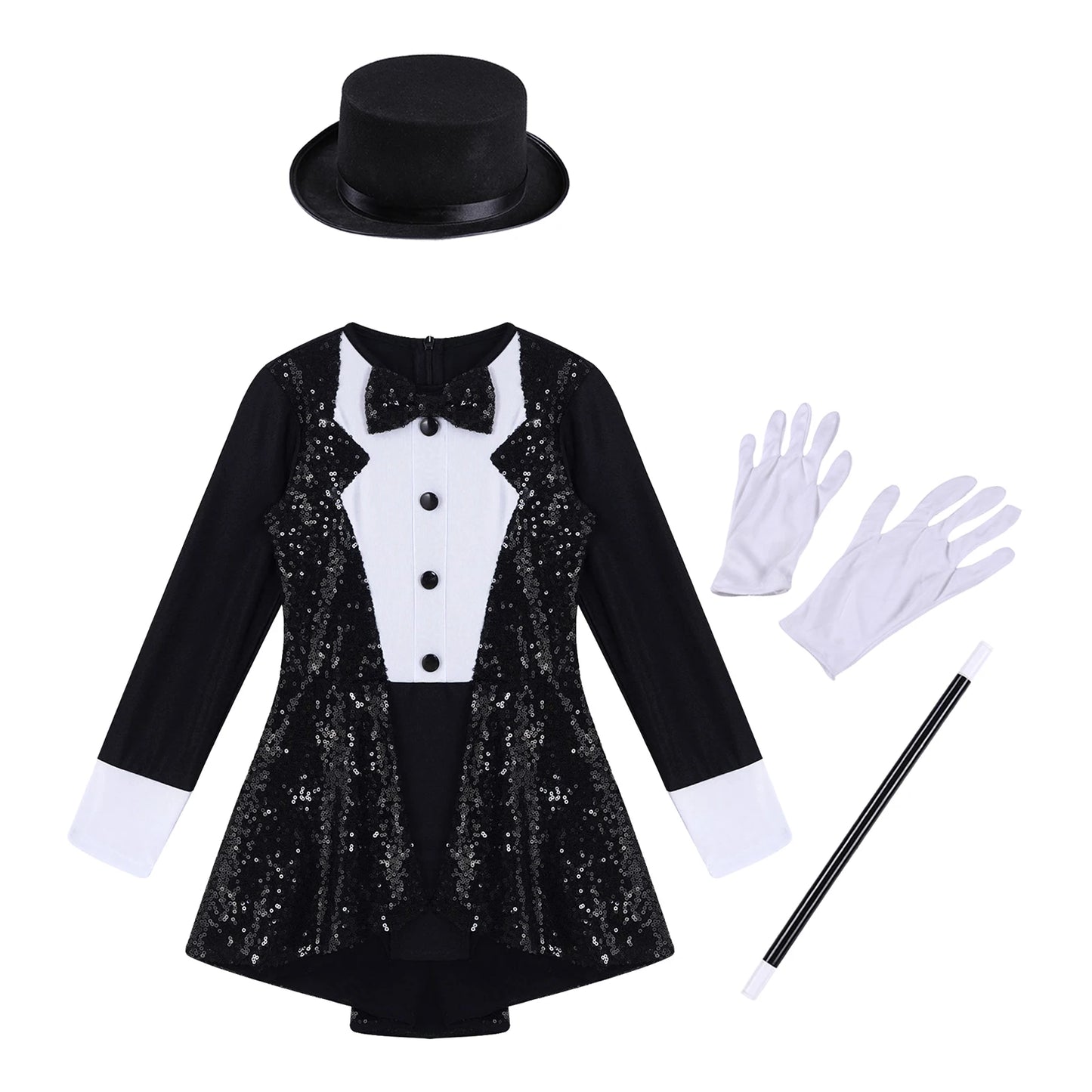 Girls Magician Costume Set Long Sleeve