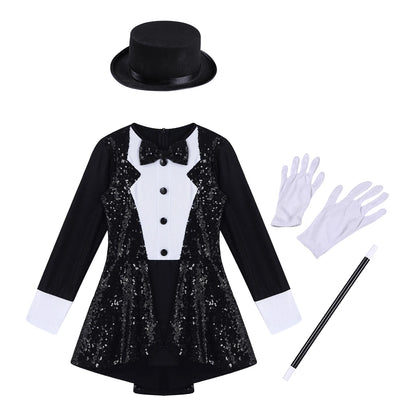 Girls Magician Costume Set Long Sleeve