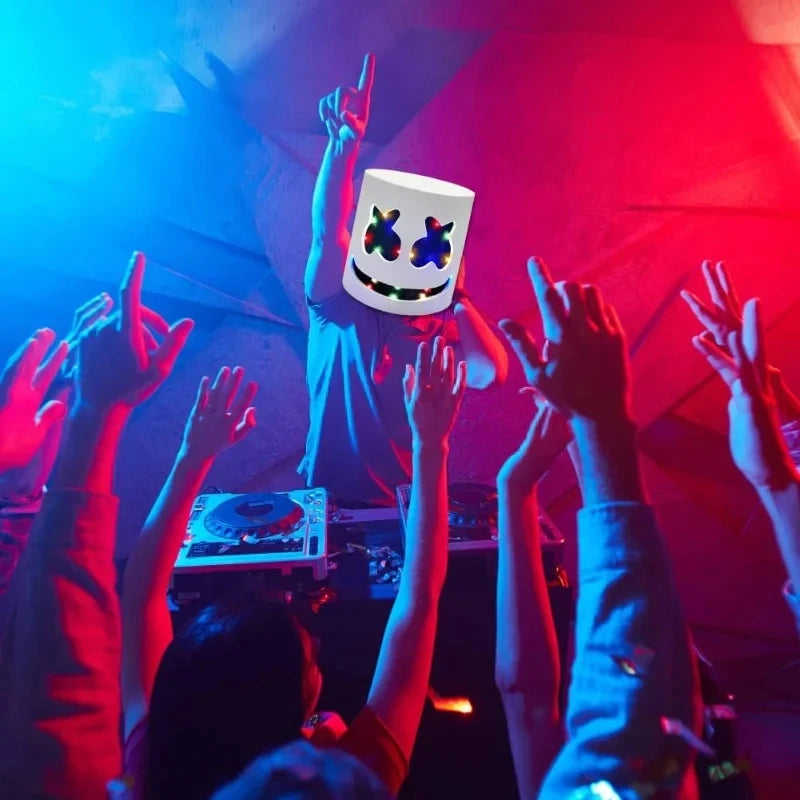 LED DJ Mask Lifelike Marshmello Mask