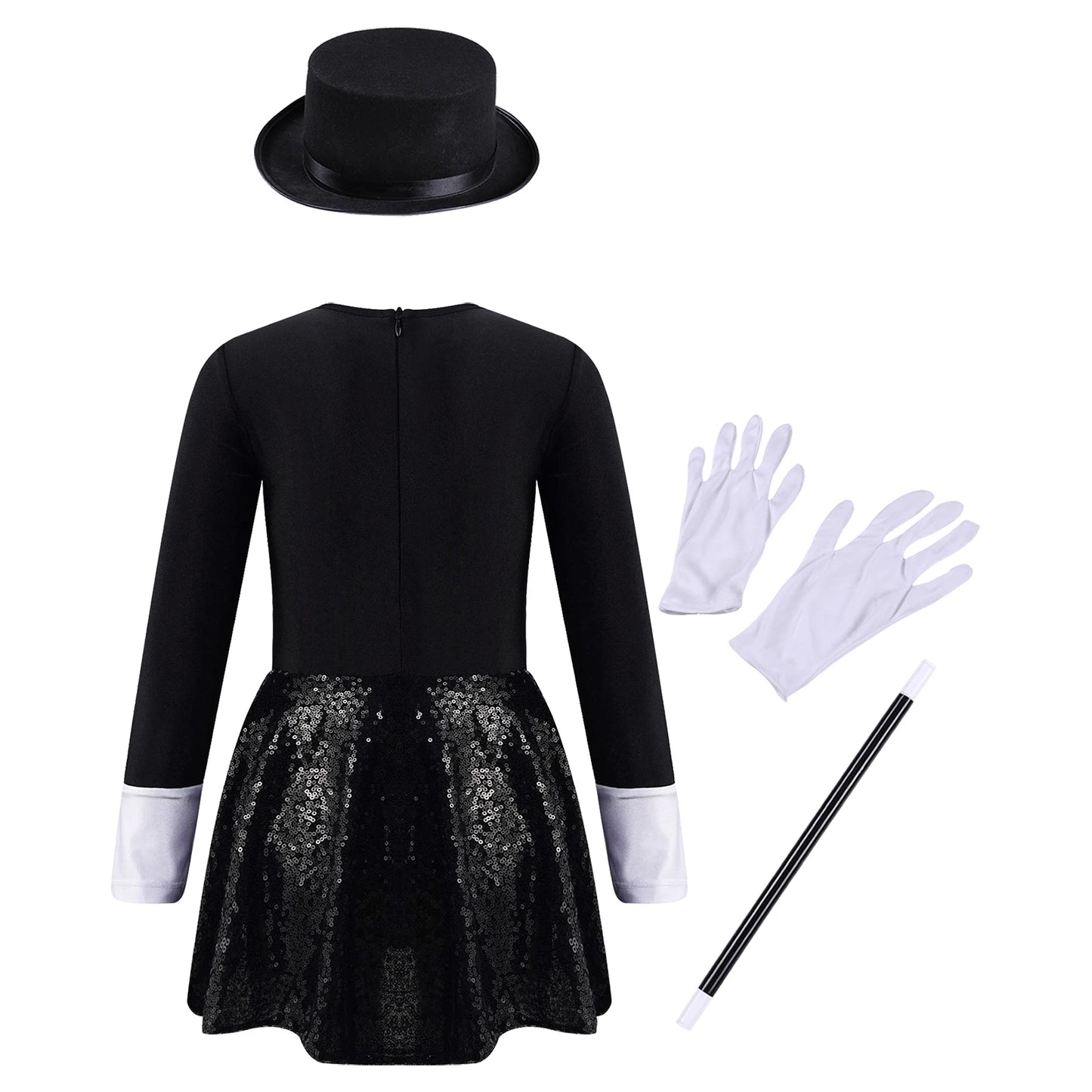 Girls Magician Costume Set Long Sleeve