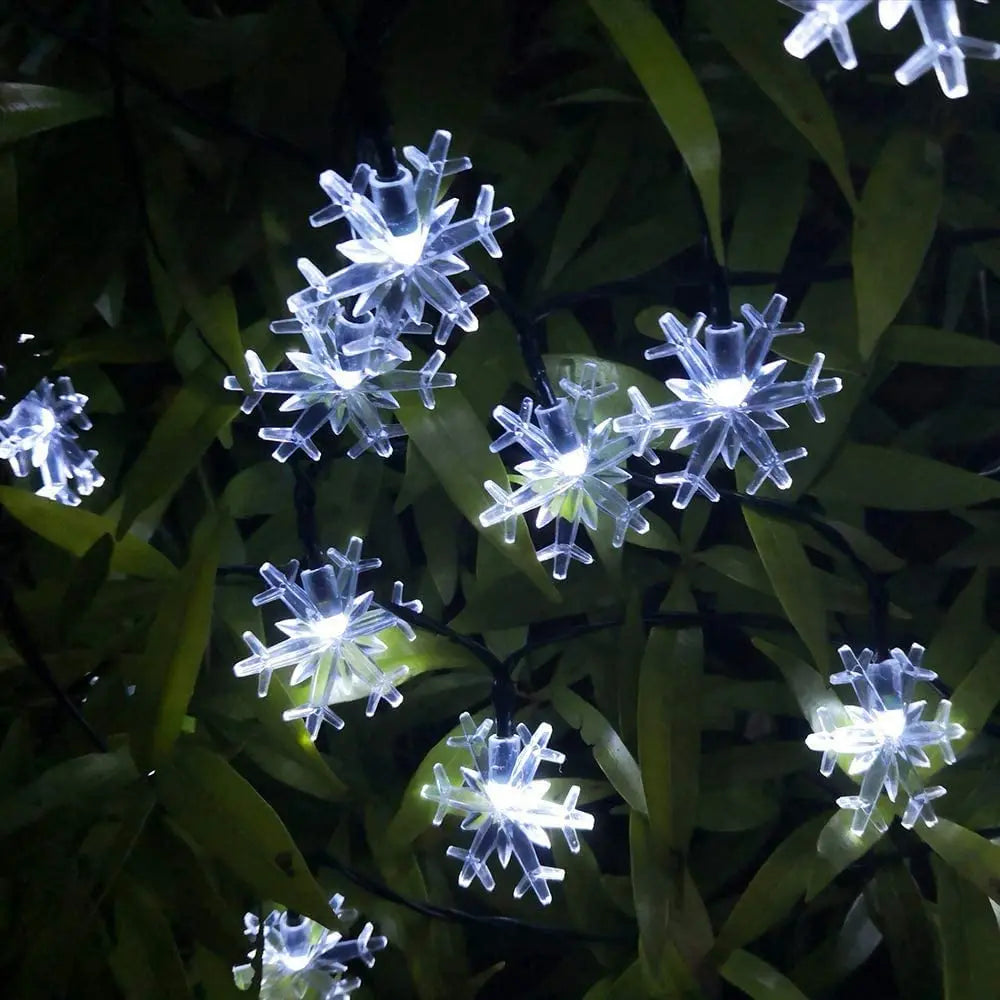 Snow Lamp Christmas Solar Snowflake String Lights