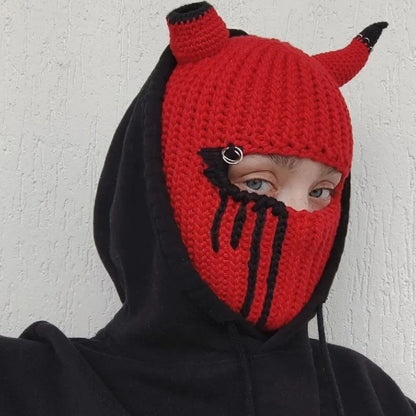 Unisex Knit Devil Horn  Winter Warm Wind Proof Beanie Cap