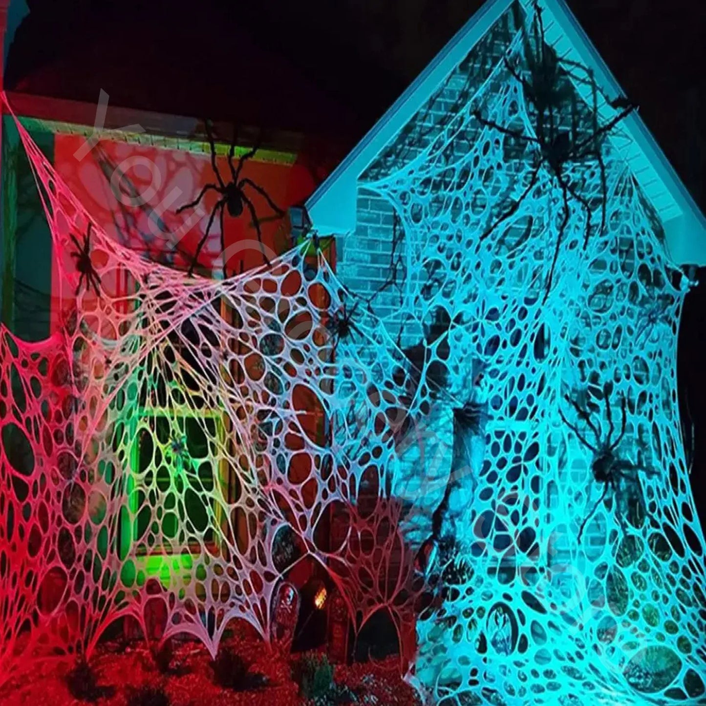 2/4m Halloween Decorations Outdoor Spider Web Giant
