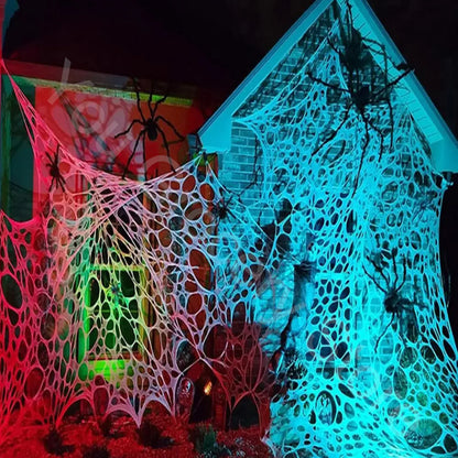 2/4m Halloween Decorations Outdoor Spider Web Giant