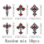 10pcs/pack Punk style three-dimensional cross personalized nail art alloy