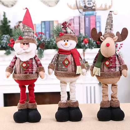 Christmas Dolls Tree Decor New Year Ornament Reindeer Snowman Santa Claus Standing Doll  Decoration Merry Christmas 2023