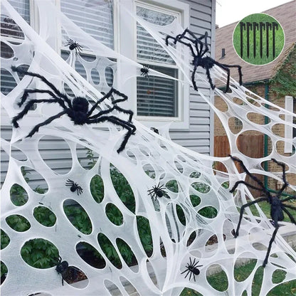 Giant Stretchy Spider Web Halloween Decor 20ft Cobweb