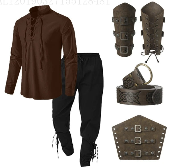 4 Pcs Halloween Men's Renaissance Costume Set