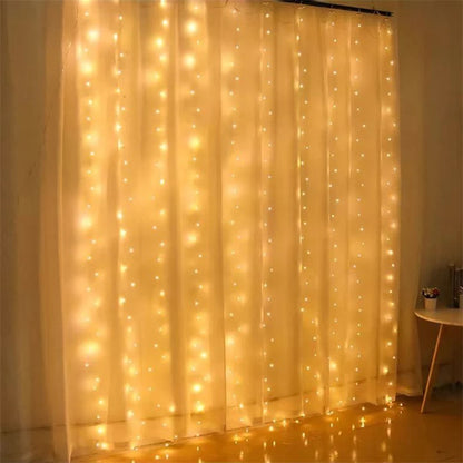 LED Curtain Fairy Lights 8 Lighting Modes Christmas Decoration