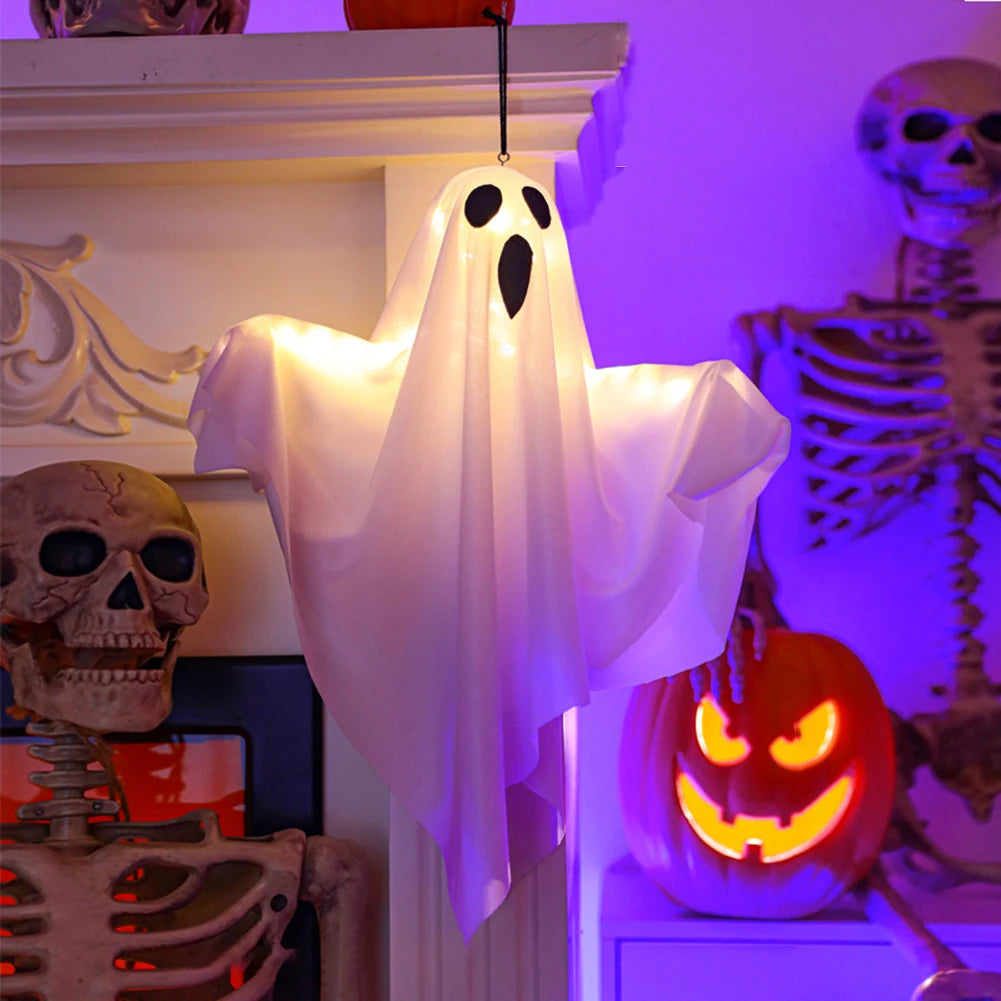 Glowing White Ghost LED Hanging Ghosts