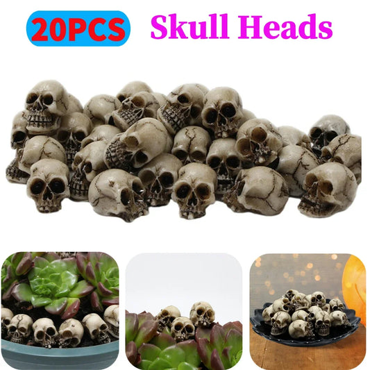 20Pcs Halloween Mini Skulls Heads