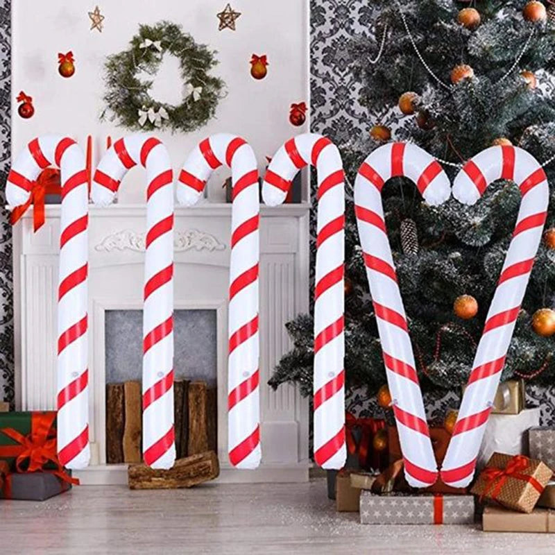 1pc Inflatable Christmas Candy Cane Stick Balloons